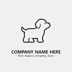 Dog illustration black and white for logo company vector image
