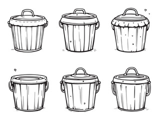 Diaper Pail Simple Vector Collection