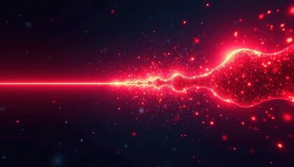 Abstract red energy line, dynamic shockwave bursts, streak, light