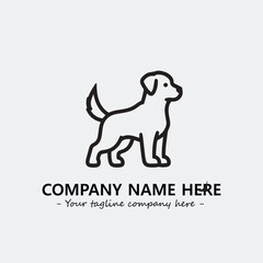 Dog illustration black and white for logo company vector image
