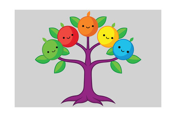 vector illustration of an apple tree