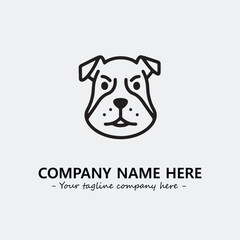 Dog illustration black and white for logo company vector image
