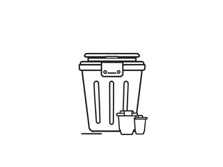 Diaper Pail Minimal Outline Design