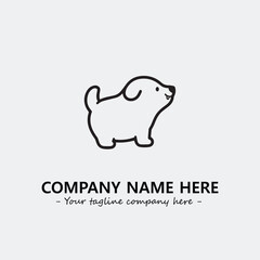 Dog illustration black and white for logo company vector image

