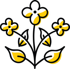 Sweet Pea, Clematis, Foxglove, Dahlia, Hollyhock, Calendula, Larkspur, Baby’s Breath (Gypsophila), Delphinium, Forget-Me-Not, flower logo icon