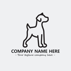 Dog illustration black and white for logo company vector image
