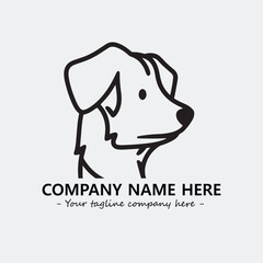 Dog illustration black and white for logo company vector image
