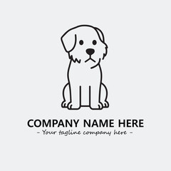 Obraz premium Dog illustration black and white for logo company vector image 