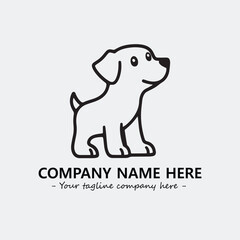 Dog illustration black and white for logo company vector image
