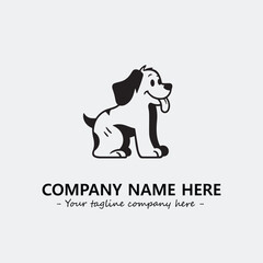 Dog illustration black and white for logo company vector image
