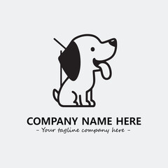 Dog illustration black and white for logo company vector image
