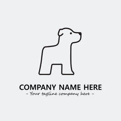 Dog illustration black and white for logo company vector image
