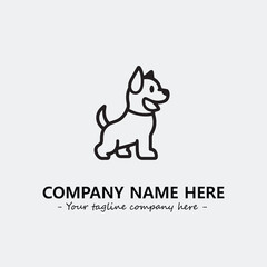 Dog illustration black and white for logo company vector image
