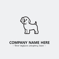 Obraz premium Dog illustration black and white for logo company vector image 
