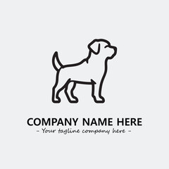 Dog illustration black and white for logo company vector image
