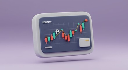 3d Financial Chart with Candlestick Data Usd/jpy, Trading, and Investment