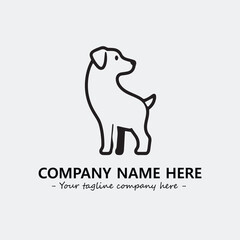 Dog illustration black and white for logo company vector image
