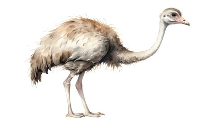 Fototapeta premium Watercolor Painting of a Rhea