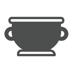 Ancient clay plate solid icon, city museum concept. Vector graphics. Rare bowl, pottery  sign on white background, glyph style icon for mobile or web design.