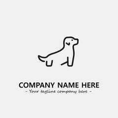 Dog illustration black and white for logo company vector image
