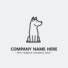 Dog illustration black and white for logo company vector image
