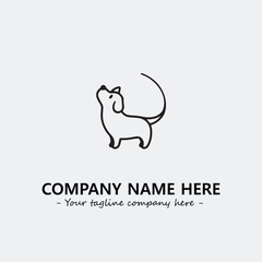 Dog illustration black and white for logo company vector image
