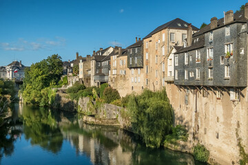 Fototapeta premium Cityscape of a Oloron-Sainte-Marie town, Basque country, South-Western France.