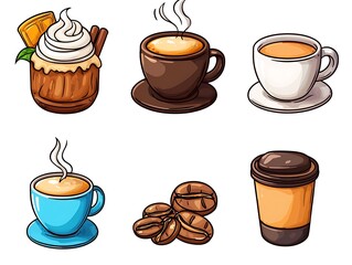 Obraz premium Coffee & Dessert Illustrations