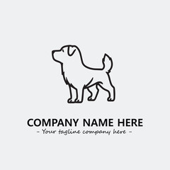 Dog illustration black and white for logo company vector image
