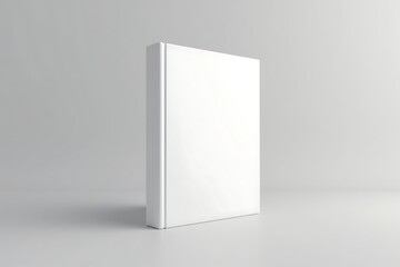 Blank white book cover mockup neutral background