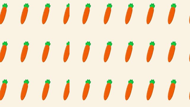 Carrot pattern with repeating rows on light background