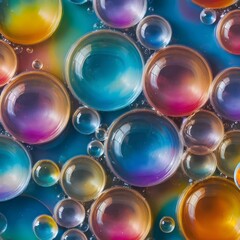 Abstract Colorful Oil Bubbles Background
