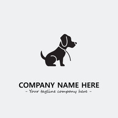 Dog illustration black and white for logo company vector image
