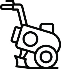 a Farmer cultivator icon outline
