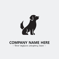 Dog illustration black and white for logo company vector image
