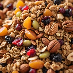 Delicious and Nutritious Granola Mix Close-Up