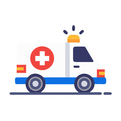 Fototapeta premium Ambulance Vehicle Icon Representing Emergency Cardiac Care and Medical Response