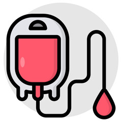 Conceptual flat design icon of iv drip