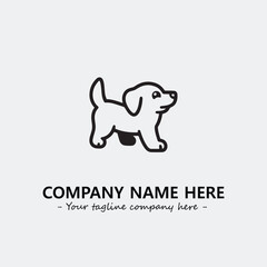 Dog illustration black and white for logo company vector image
