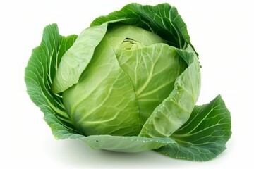 Obraz premium Fresh cabbage on white surface. AI generated