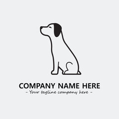 Dog illustration black and white for logo company vector image

