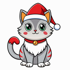 cat with santa hat