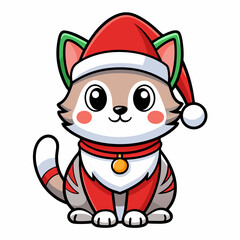 cat with santa hat