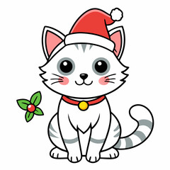 cat with santa hat