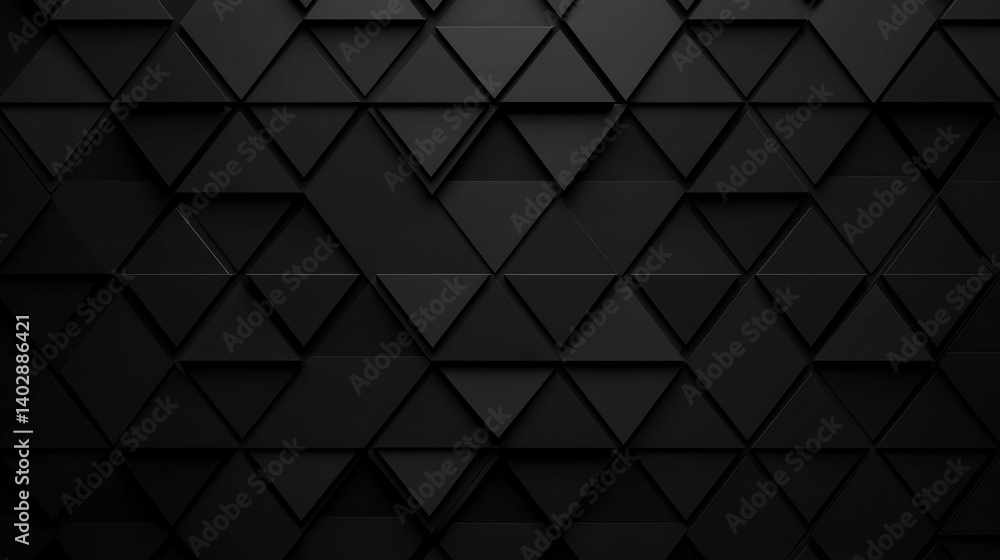 Poster a 3d rendering of a black geometric pattern.