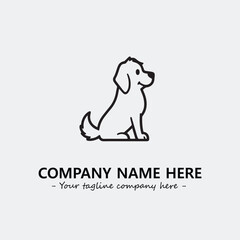 Dog illustration black and white for logo company vector image
