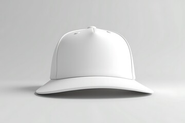 Fototapeta premium Blank white baseball cap mockup neutral background
