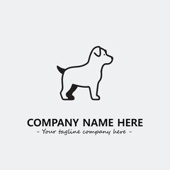 Dog illustration black and white for logo company vector image
