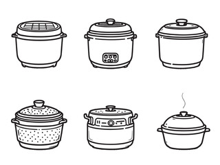 Minimal Rice Cooker Illustrations