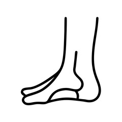 Fototapeta premium Foot and Ankle Outline Icon Representing Lower Limb Anatomy and Mobility